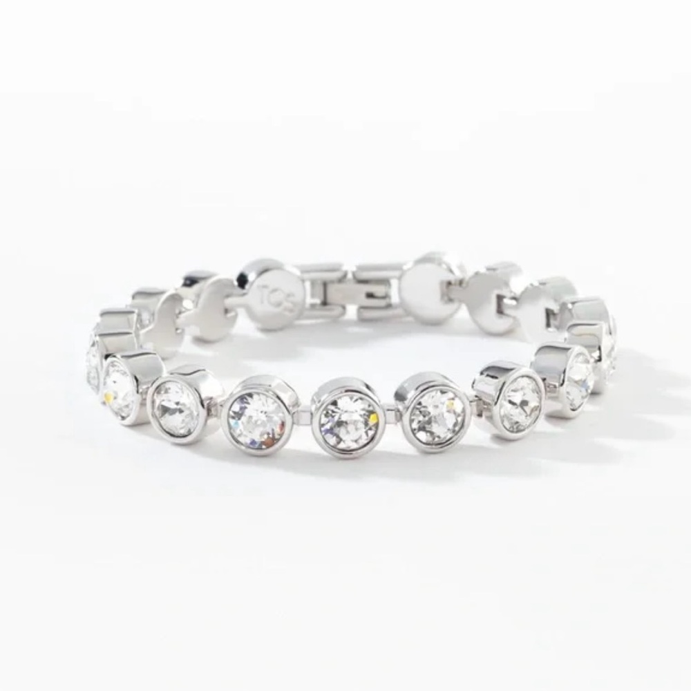 Touchstone Crystal Silver Tennis Bracelet